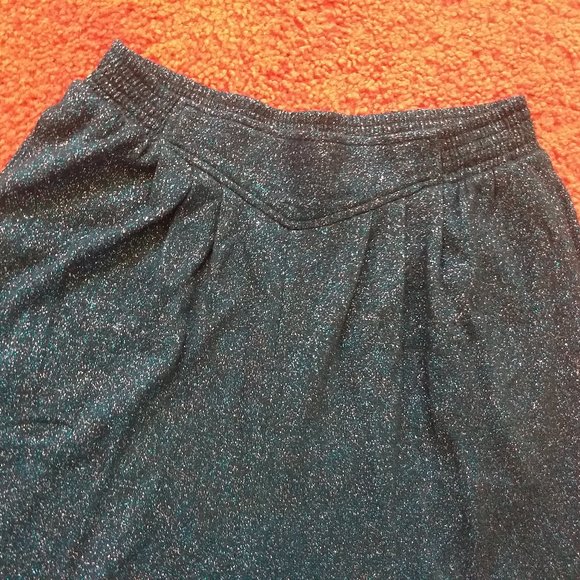 vintage 80s  black metallic knit embroidered matching set - Picture 14 of 15